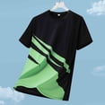thumbnail image 4 of LPZOOGU Men's Striped T-Shirt Short Sleeve Crew Neck Casual Summer Tee Diagonal Color Block Print Athletic Sport Shirt, 4 of 4