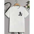 thumbnail image 2 of Summer Crew Neck Short Sleeve T-Shirt, Regular Fit, with Geometric Print Pattern, for Basic Style TopsFather's Day, Mother's Day, New Year, Spring Festival, Valentine's Day, Independence Day, birthd, 2 of 6