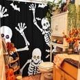 thumbnail image 2 of Halloween Shower Curtain for Bathroom,Skull Dancing Skeleton Shower Curtains with Hooks,Farmhouse Polyester Fabric Shower Curtains Machine Washable Waterproof Bath Decor 72" x 72", 2 of 6