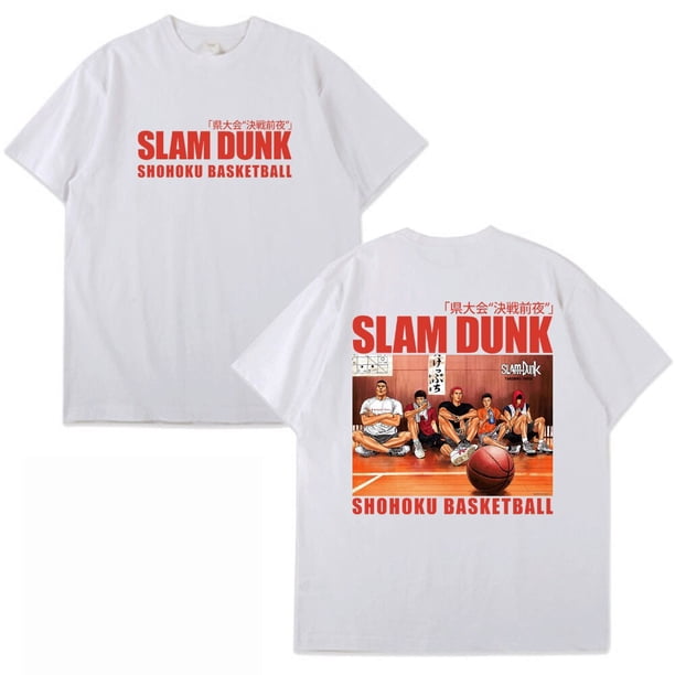 Camiseta de Anime Slam Dunk para hombre y mujer, camisa de Manga corta de gran tamaño, informal, Unisex, 100% algodón, XS-3XL