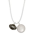 thumbnail image 1 of Delight Jewelry Silvertone Large Enamel Football To the World You are a Mother Locket Necklace, 1 of 4