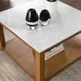 thumbnail image 3 of Southern Enterprises Chanellie Transitional Faux Marble Top Wood Coffee Table, White/Natural, 3 of 8