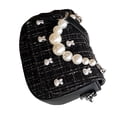 thumbnail image 4 of Shoulder Bag Fake Pearl Handle PU Leather Bunny Shape Decoration Messenger Bag for Women Lady Black Free Size, 4 of 8