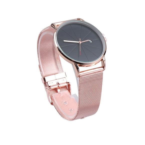 BRIGHTFUFU Reloj de negocios con banda de titanio para hombre Reloj de pulsera de cuarzo analógico simple Reloj de lujo clásico (rosa dorado)
