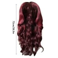 thumbnail image 2 of Kokovifyves Human Hair Wigs for Women Clearance Ladies Small Curly Hair Sets Wavy Curls Wig Can Be Straightened and Bent 28.3Inches ( Burgundy), 2 of 2