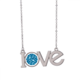 thumbnail image 1 of Bleu Grilles de Mer Poissons Amour Collier Pendentif Bijoux, 1 of 3