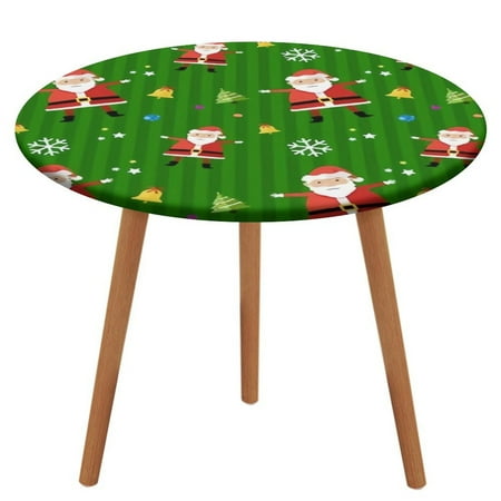 

Bybiment Round Fitted Tablecloth with Elastic Edge Christmas Design Decorative Tablecloth Table Cover 47 Inch