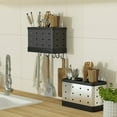 thumbnail image 1 of CNKOO Tableware Rack Punch Free Wall Mounted Stainless Steel Kitchen Tableware Cooking Utensil Storage Holder for Home, 1 of 8