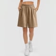 thumbnail image 6 of BUIGTTKLOP Shorts for Women Elastic Waisted Pull on Casual Shorts Straight Wide Leg Loose Fitted Summer Shorts, 6 of 6