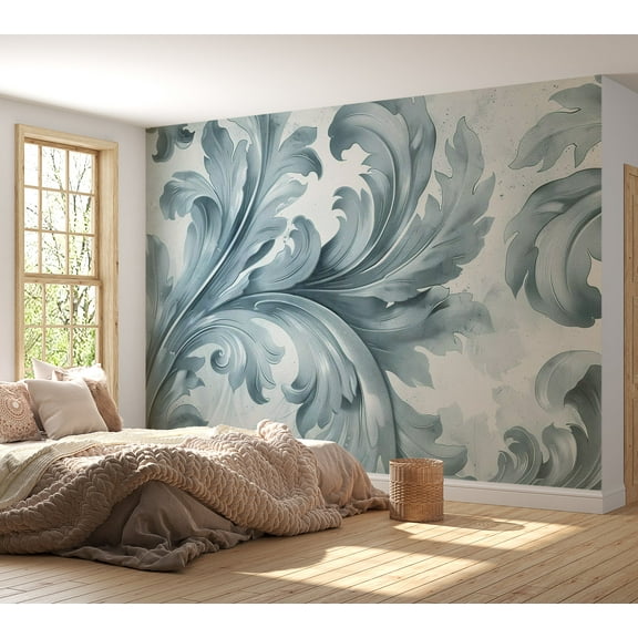 Surface Background Wallpaper Wall Mural - Light Blue Baroque