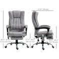 thumbnail image 2 of Grey Microfiber Recliner Office Chair with 6-Point Massage & Footrest - Adjustable Height, Swivel Design for Home Office & Study Use, 2 of 7