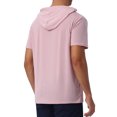 thumbnail image 3 of INSPIRE CHIC Hoodie t Shirt for Men's Hoodies Short Sleeve Athletic Workout Pullover Drawstring Hooded T-Shirts M Pink, 3 of 5