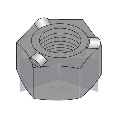 Pilot Nut (1/4-20 Hex Weld Nuts | 3 Projections | With High, Self-Locating Pilot | Steel | Plain Finish | Nuts can be fed automatically or manually (Quantity:)