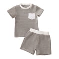 thumbnail image 4 of JUMEYU Boys T-Shirt And Shorts Set Boys Short Sleeve Tee and Short Set, Lightweight and Breathable 18 24 Months (Khaki,18-24 Months), 4 of 4