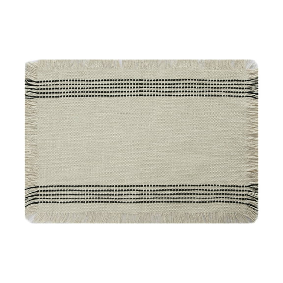 Better Homes & Gardens Jett Stripe Woven Placemat - Black and White - 14" x 20", 100% Cotton