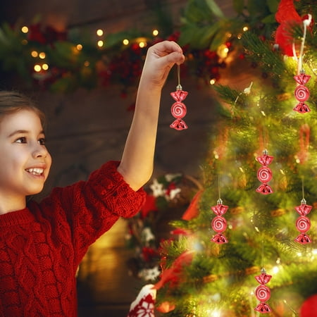 

Pgeraug Decorative pendant Christmas Decoration Gift Box Painted Candy Props Pendant Christmas Tree Colored Candy Pendant Christmas Gift Pendant A Box Of 6 Pieces Hangs B