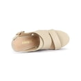 thumbnail image 4 of BLISSFUL STEP Sandales à Talons Compensés à Plateforme pour Femmes avec Bride à la Cheville Beige 5,5, 4 of 7