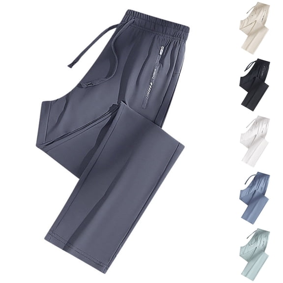 YUEHUA Senistyle Stretch Active Pants for Men,Ultra Stretch Breathable Casual Comfy Fit Pant,Seniors,Over 50,Silk ice