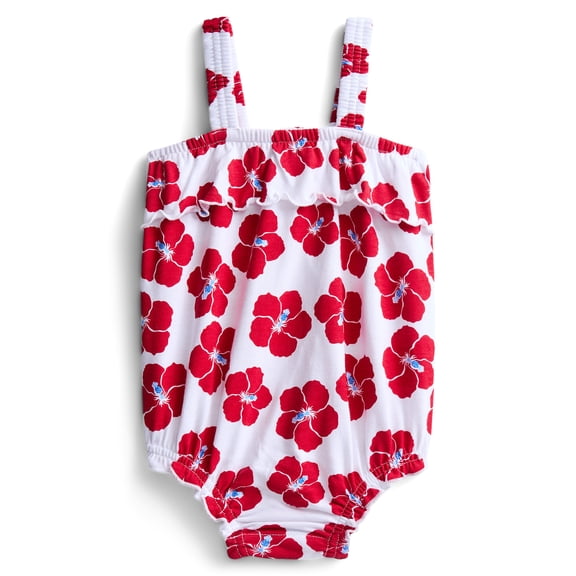 Wonder Nation Baby Girls' Ruffle Bubble Romper, Sizes 0M-24M