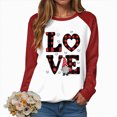 thumbnail image 6 of HCNTES Womens Girls Valentines Day Long Sleeve Love Heart Print Top Sweatshirt Spring Casual Round Neck T-Shirt Fashion Comfortable Leisure Pullover(A-Brick Red,3XL), 6 of 9
