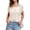 Beige, variant on Women's Short Sleeve Crochet Sweater Tops Trendy Summer Hollow Crewneck Knit Boho Casual Spring Blouses Crop Top Green L