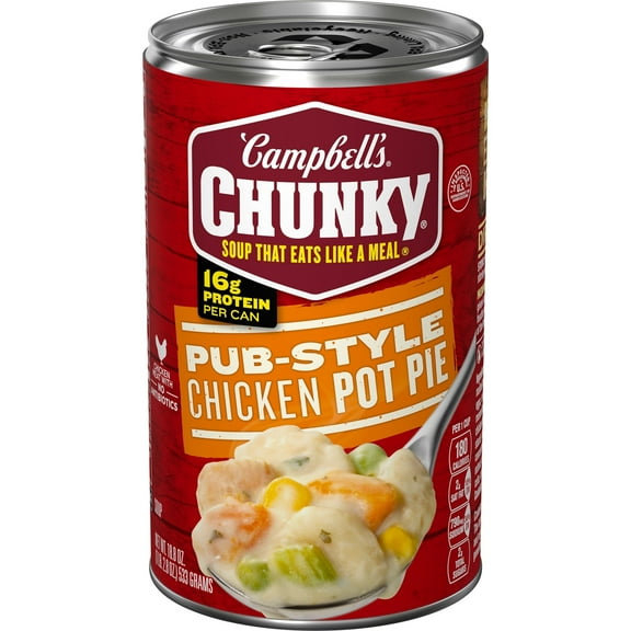 Campbell's Chunky Soup Pub-Style Chicken Pot Pie Soup 18.8 oz Can (Pack of 3)