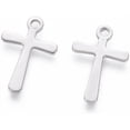 thumbnail image 2 of 20pcs Mini Cross Charms - 15x10x0.7mm Stainless Steel Ideal for Jewelry Making, 2 of 2