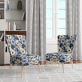 thumbnail image 2 of Designart "Bleu Blanc Ranunculus Charm II" Chaise d'Appoint Florale Bleue - Fauteuil de Cottage pour Salon, 2 of 7