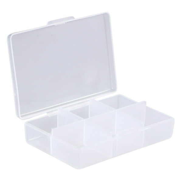 10pcs 6 Grids Plastic Storage Boxes Jewelry Tool Organizer Holder Case ( Transparent) 