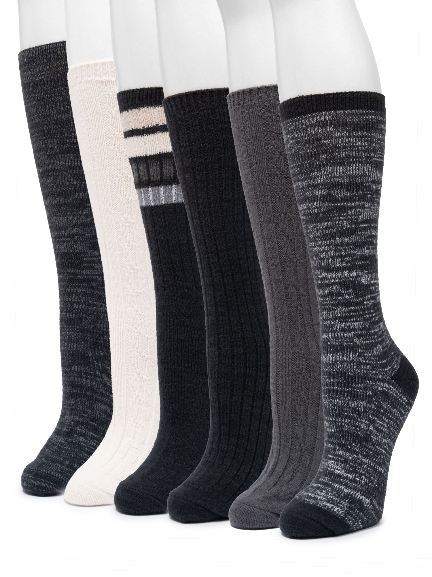 MUK LUKS Women's Fluffy Dream Tall Boot Socks, 6-Pack photo 3