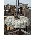 thumbnail image 2 of Outdoor Tablecloth with Umbrella Hole for Patio/Picnic/Party/Camping, Green Stripes Texture Waterproof Table Cloth Round Cover Washable, Retro Minimalist Geometric Lines Art (Dia 54"), 2 of 8
