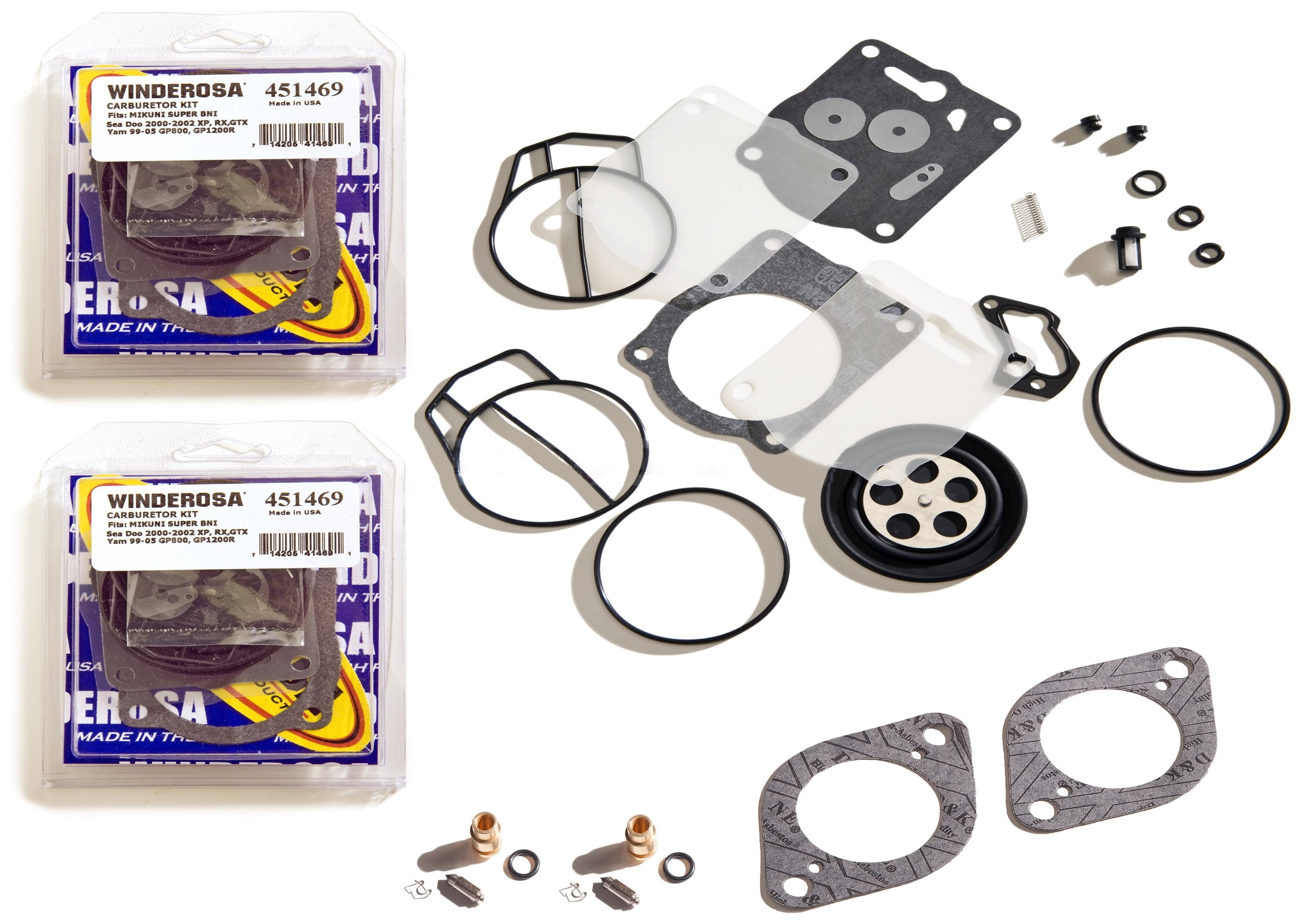 Sea Doo 947 951 GTX GSX XP Twin Carb Rebuild Kit With Needle Seat