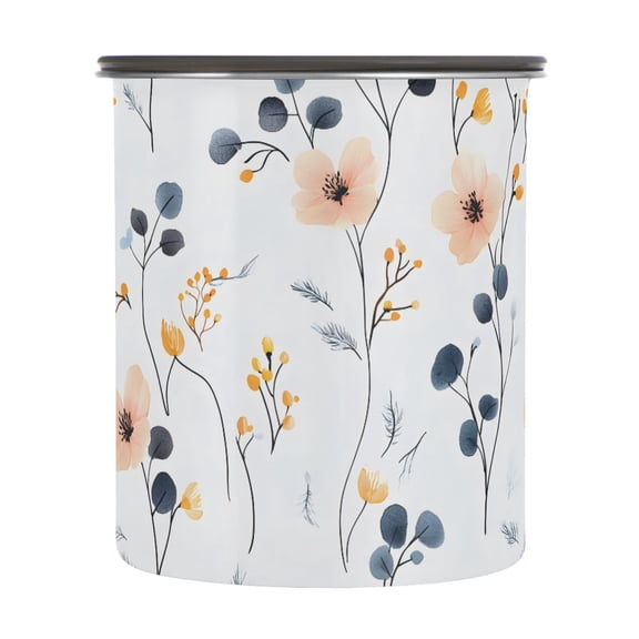 Wild Flowers Floral Boho Airtight Coffee Bean Canister 30oz Food Storage Containers with Lids For Gournd, Tea, Sugar, Flour, Rice, Cereal, Candy Cookie Jar
