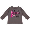 thumbnail image 3 of Inktastic Breast Cancer Awareness Nobody Fights Alone Pink Ribbon Boys or Girls Long Sleeve Toddler T-Shirt, 3 of 5