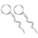 thumbnail image 2 of 1 Pair Creative Snake Shape Earrings Fashion Silver Eardrop Decorative Ear Jewelry Ear Dangle Gift for Women Lady (White Gold), 2 of 4