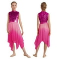 thumbnail image 1 of CHICTRY Robe de Danse Sans Manches à Sequins pour Filles, Tunique de Culte Irrégulière, Rose Vif 10, 1 of 8