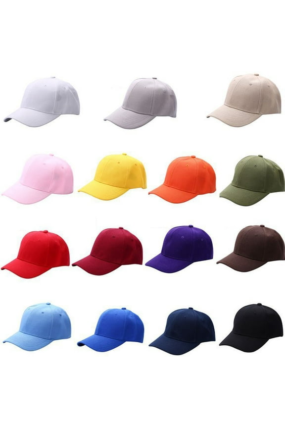 Unisex Baseball Cap Snapback Hat Hip-Hop Adjustable Bboy Fashion Pure Color Hat
