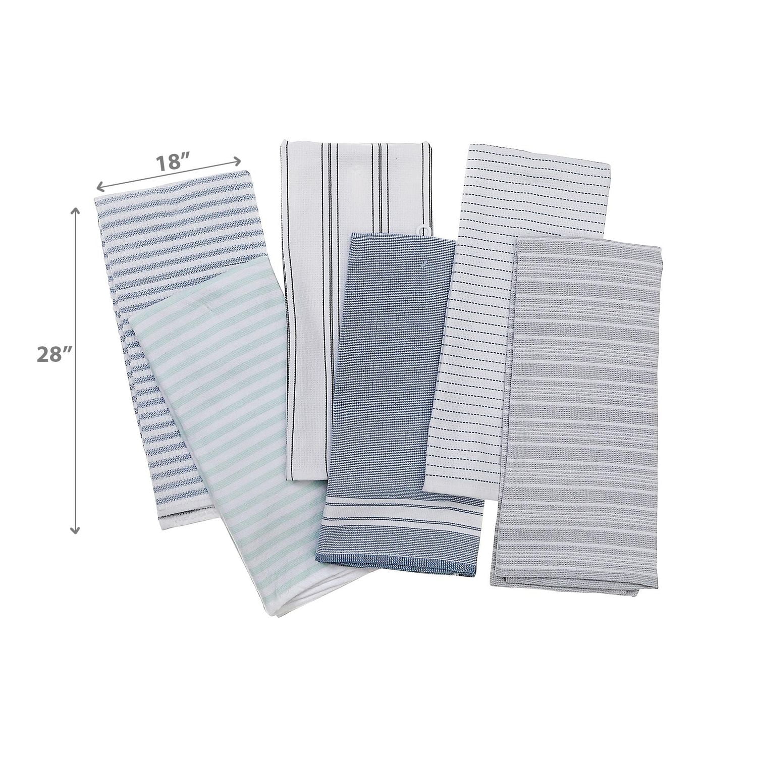 IH Casa Decor Terry Kitchen Towels Asstd - Ensemble De 6