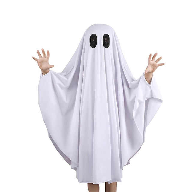 Disfraz de fantasma de capa blanca para niños de Halloween | Cómodo y agradable para la piel | Guantes transpirables | disfraz de fiesta