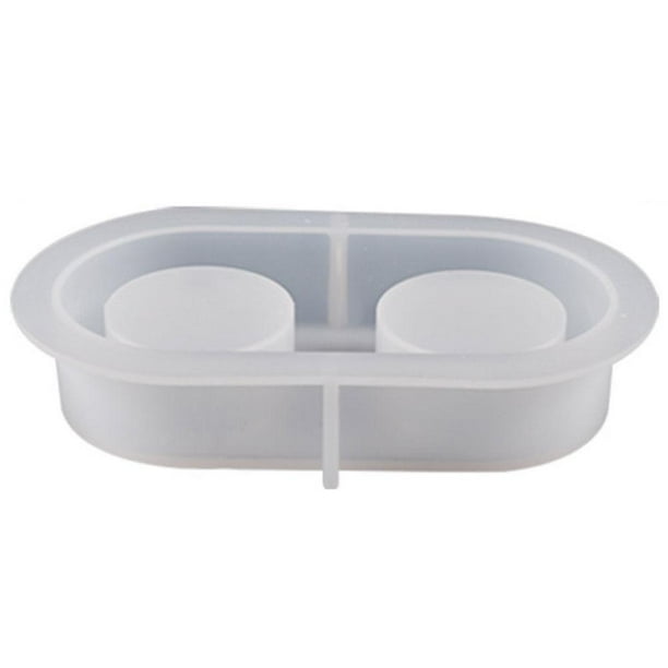 2uds. Molde de silicona para portavelas, redondo antiadherente, DIY, para decoración del hogar (2 agujeros)