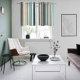 thumbnail image 3 of Teal Blue Striped Kitchen Curtains Window Panels, Farmhouse Stripes Modern Abstract Art Insulated Window Treatment Curtain, Grommet Curtains for Bedroom/Living Room/Bathroom, 2 Piece 27.5"Wx39"L, 3 of 8