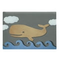 thumbnail image 1 of Whale Cutting Board, Wooden Like Design Whale on the Air Paper Based Mammal Image Print, Decorative Tempered Glass Cutting and Serving Board, Large Size, Grey Blue and Brown, by Ambesonne, 1 of 1