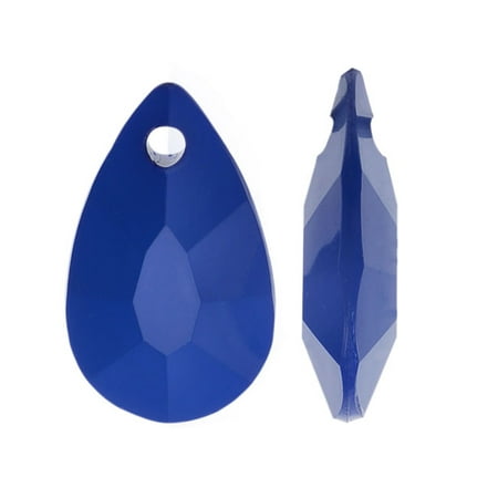 Eagle Head Pendant Bead - Acrylic Pendant Beads, 12x20mm Faceted Pears, 10 Pieces, Sapphire Blue