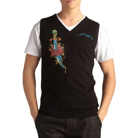 Eagle V-neck Sweater - Ed Hardy Mens Snake Eagle V-Neck Vest Sweater