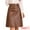 Brown, variant on DARING DIVA Women A-Line High Waist PU Faux Leather Belted Midi Skirt XL Dark Brown