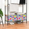 thumbnail image 3 of Yayeee Foldable Storage Basket for Shelves with Handles Set of 2 Waterproof Cloth Bins, Red Retro Shapes, 3 of 7