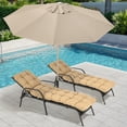 thumbnail image 5 of BPS 76" x 22" x 5" Tufted Chaise Lounge Cushion, Water-Resistant Outdoor Wicker Patio Chair Cushion, Set of 2 - Brown, 5 of 9