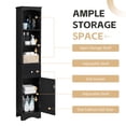thumbnail image 4 of Freestanding Storage Cabinet with Drawer Tall Bathroom Cabinet MDF Board, Adjustable Shelf, 4 of 7