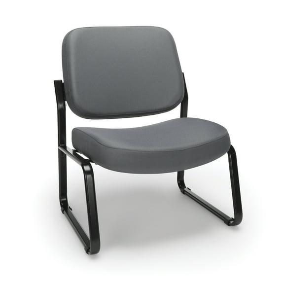 OFM Model 409 Big and Tall Fabric Armless Guest and Reception Waiting Room Chair, Gray