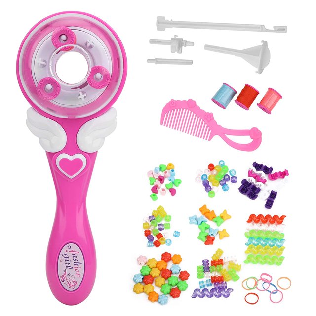 Máquina automática para trenzar el cabello, máquina eléctrica para trenzar el cabello, herramientas para peinar el cabello para niños y niñas, juguetes para jugar (rosa roja) TUNC Sencillez